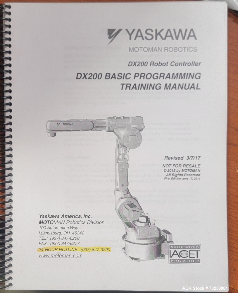 Pre-Owned MOTOMAN MH180 Robotic Arm – Heavy-Duty 6-Axis Robot, DX200 Pendant