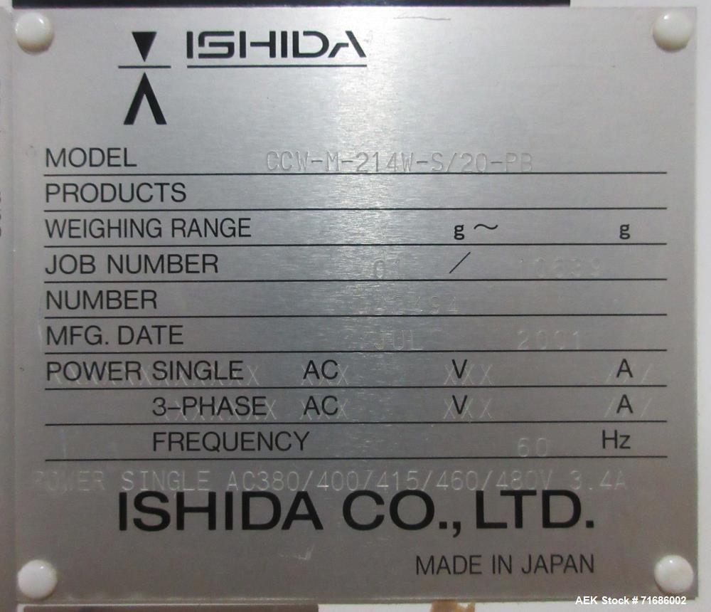 Used- Ishida Scale Model CCW-M-214W-S/20-PB