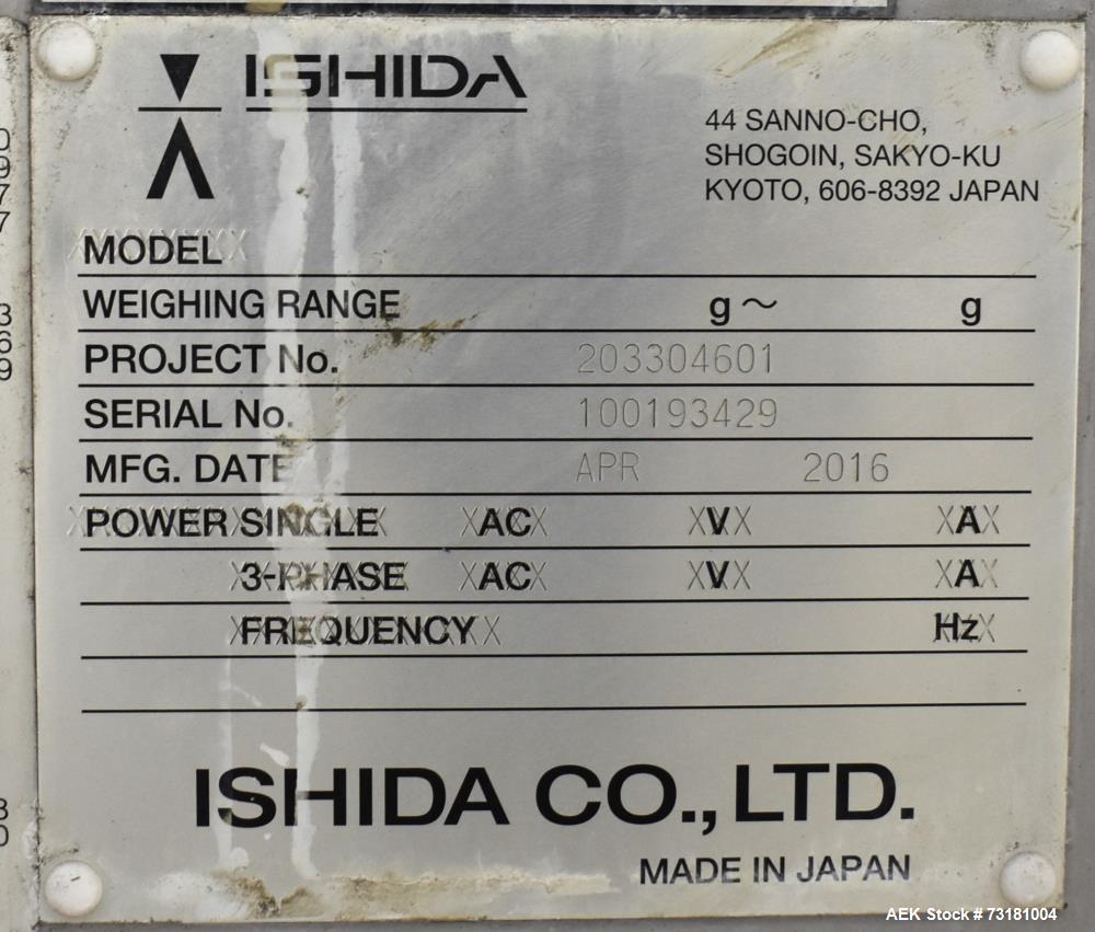 Used Ishida CCW-RV-214W-1S/30-H Combination Scale – 140 WPM, Parts Machine