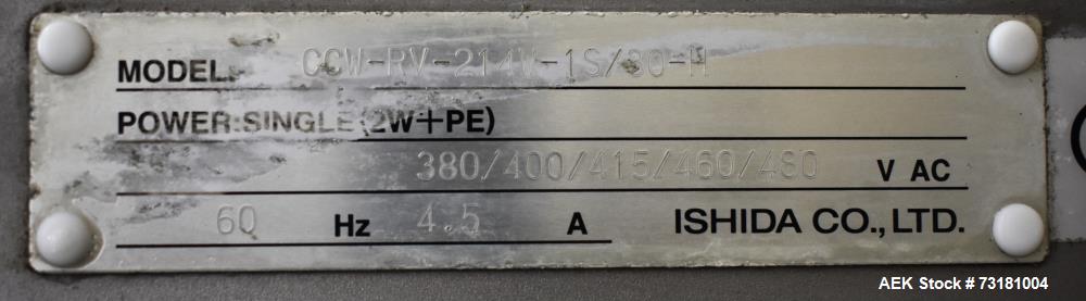 Used Ishida CCW-RV-214W-1S/30-H Combination Scale – 140 WPM, Parts Machine