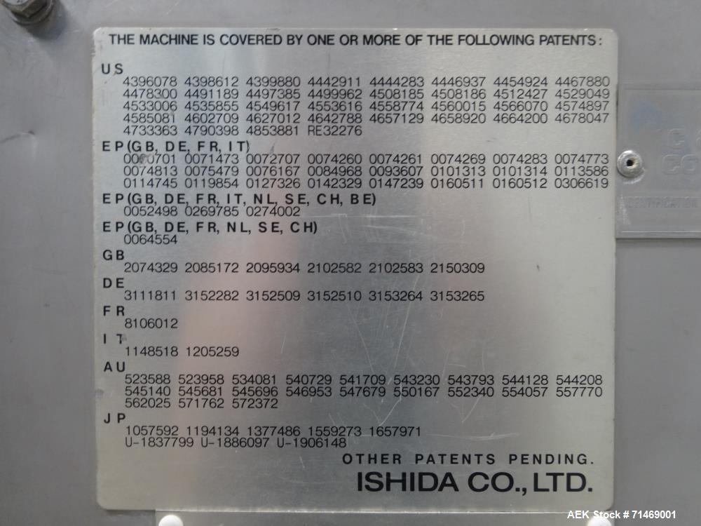 Used Ishida Model CCW-RZ-214W-S/60-WP Dimpled Bucket 14 Head Combination Scale