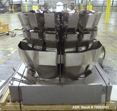 Used Ishida 16 Head Multi-Purpose Weigher, Model CCW-Z-216B-D/30-WP, Stainless Steel Contact Parts. Designed for different weights of up to four products simultaneously, for discharge into the same p...