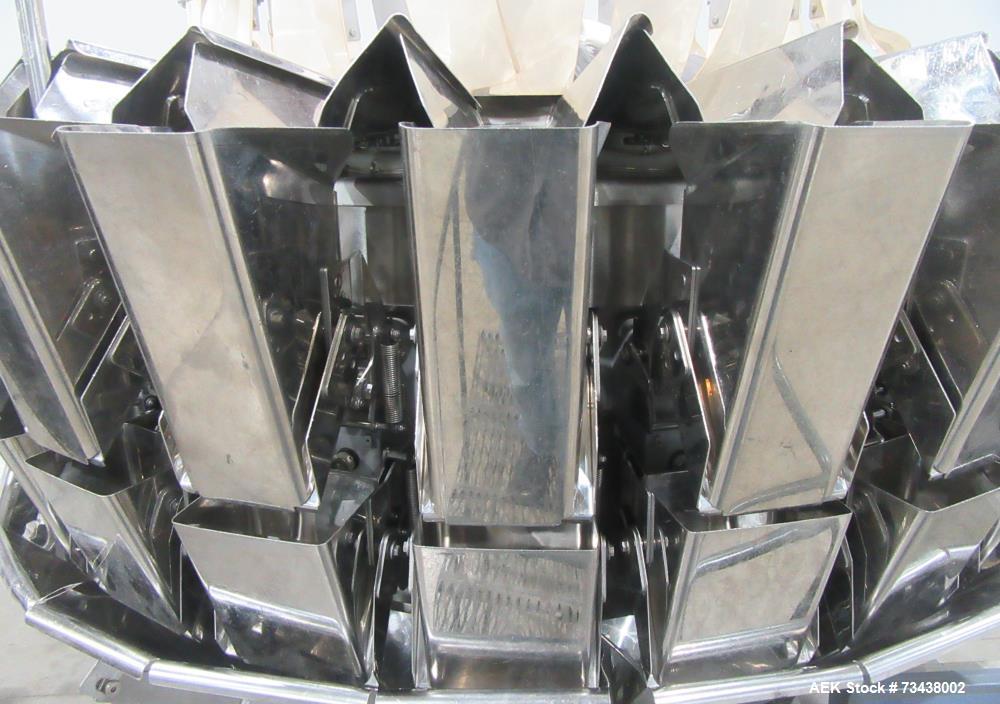 Used Ohlson Model MHW24F 24 Head Combination Scale. Stainless steel construction. Approximate 1.3 liter smooth buckets. Approximate maximum speeds up to 240 bags/min. Approximate weight range 15 - 30...