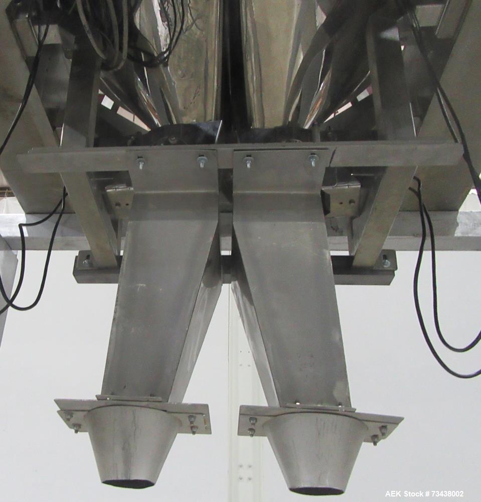 Used Ohlson Model MHW24F 24 Head Combination Scale. Stainless steel construction. Approximate 1.3 liter smooth buckets. Approximate maximum speeds up to 240 bags/min. Approximate weight range 15 - 30...