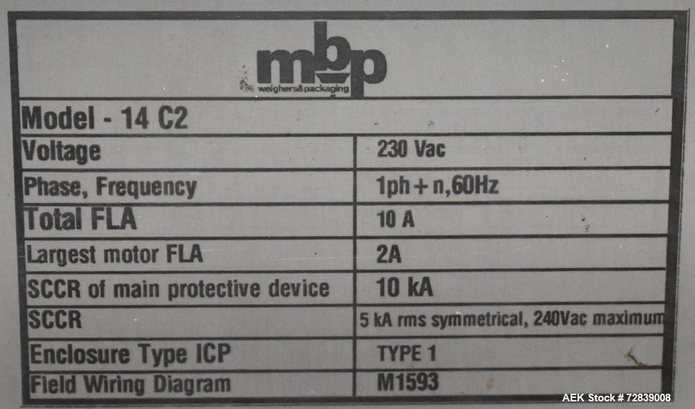 Gebraucht - PFM / MBP Waagen & Verpackung C2 Serie Mehrkopfwaage, Modell 14 C2. 14 Kopf. Gewichte bis zu 5.000 Gramm. Maxima...