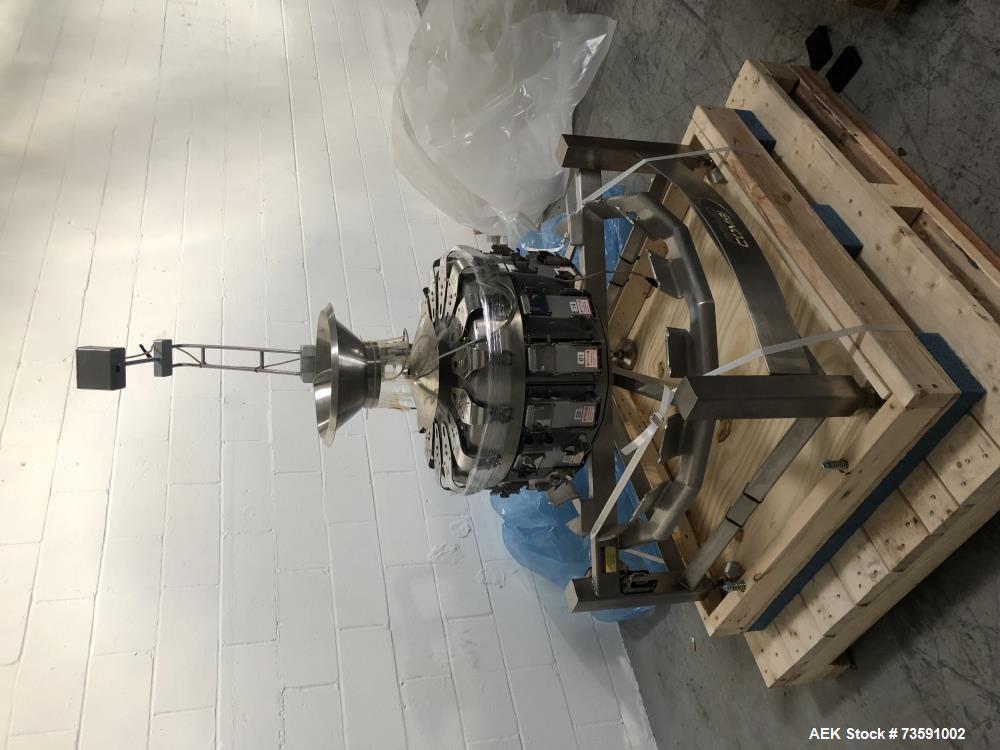 Used Weighpack Primo Combi 14 Head Smooth Bucket Combination Scale. Capable of speeds up to 200 weighs per minute (depending on application. Ha .5 Liter buckets with a weight range: 1 - 454 (grams) w...