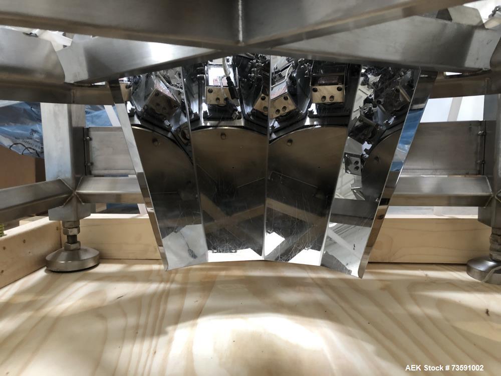 Used Weighpack Primo Combi 14 Head Smooth Bucket Combination Scale. Capable of speeds up to 200 weighs per minute (depending on application. Ha .5 Liter buckets with a weight range: 1 - 454 (grams) w...