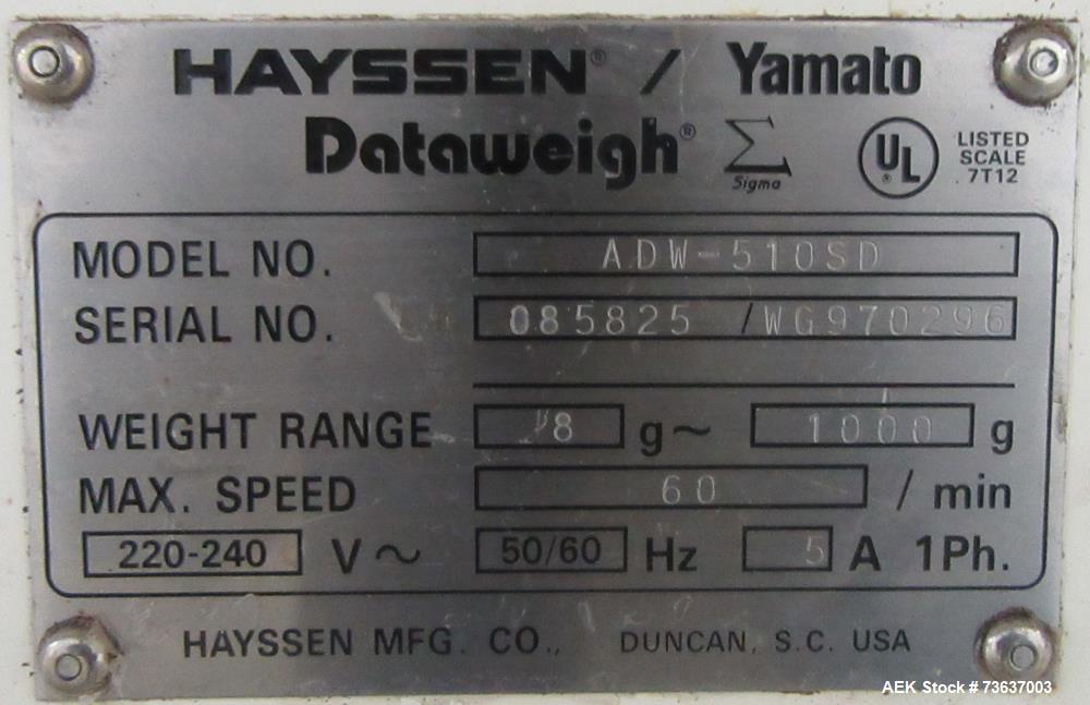 Yamato 10 Head Combination Weigher ADW-510SD Stainless Steel