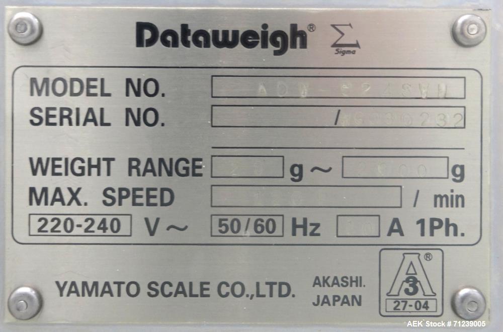 Used Yamato Scale Co Model Dataweigh ADW-524SWU Sigma Series Combination Scale