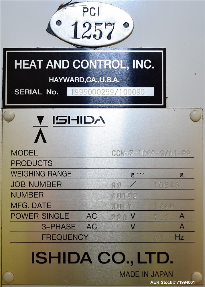 Used Ishida Model CCW-Z-108P-S/01-PB Inline Combination Scale.