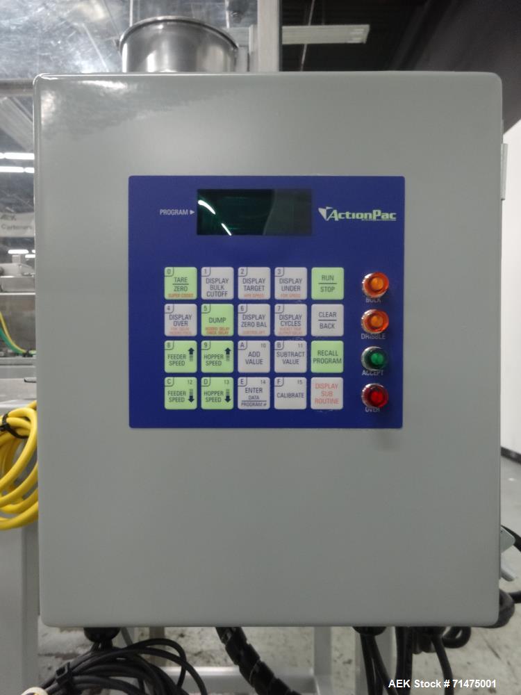 Used Actionpac Linear Scale Container Filler. Model MICRO109CL/I
