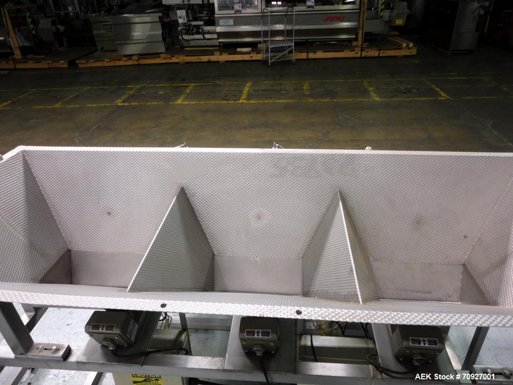 Used Weigh Right PMB-3 Net Weigh Scale System. Capable of speeds up to 45 containers per minute (Depending on product and fill volume). Fill volume range: 3 - 10 lbs, with accuracy of 0 - 0.01 lbs. (...
