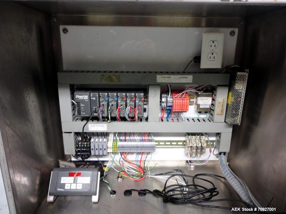 Used- Weigh Right PMB-3 Net Weigh Scale System. Capable of speeds up to 45 containers per minute (Depending on product and f...