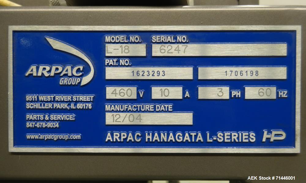 Used Arpac Hanagata Model L-18 Automatic L-Bar Sealer