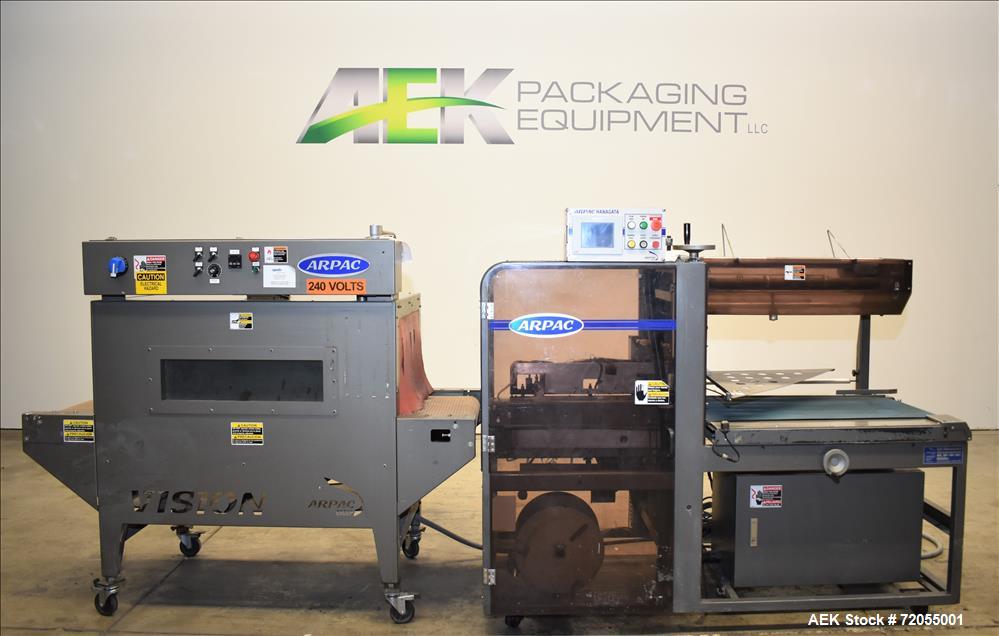 Used Arpac Hanagata Model L-26 Automatic L-Bar Sealer. Includes Arpac Vision He