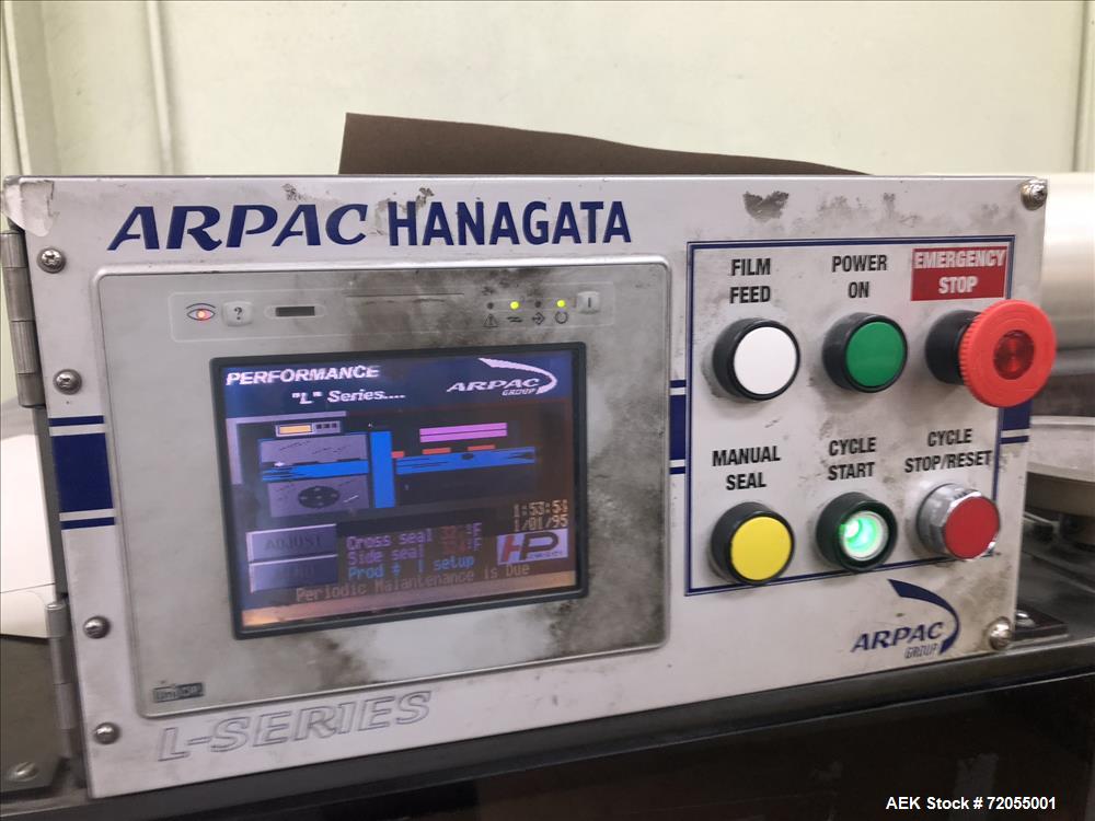 Used Arpac Hanagata Model L-26 Automatic L-Bar Sealer. Includes Arpac Vision He