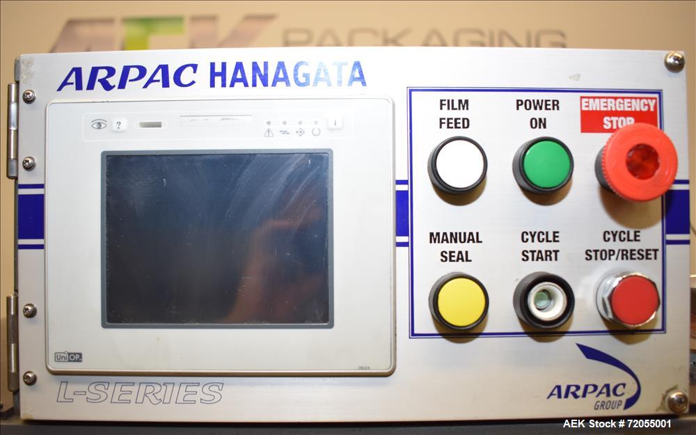 Used Arpac Hanagata Model L-26 Automatic L-Bar Sealer. Includes Arpac Vision He