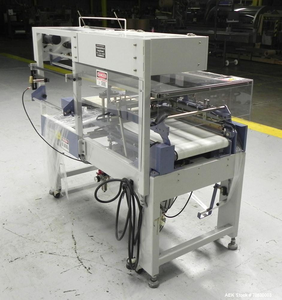 Used Conflex Model E-250 HS Automatic L Bar Sealer and Shrink Wrapper. The model E-250 HS is capable of speeds up to 35 packages per minute. Seal bar is 17" wide x 22" long with max height of 5". Has...