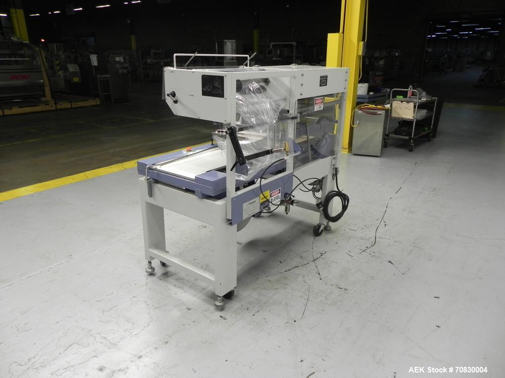Used Conflex Model E-250 HS Automatic L Bar Sealer and Shrink Wrapper. The model E-250 HS is capable of speeds up to 35 packages per minute. Seal bar is 17" wide x 22" long with max height of 5". Has...