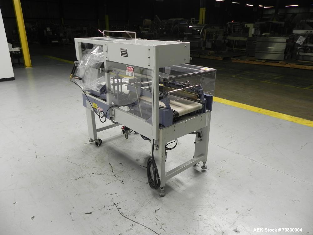 Used Conflex Model E-250 HS Automatic L Bar Sealer and Shrink Wrapper. The model E-250 HS is capable of speeds up to 35 packages per minute. Seal bar is 17" wide x 22" long with max height of 5". Has...