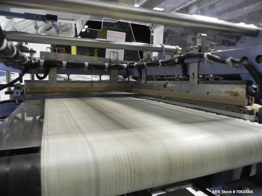Used Conflex Model E-250 HS Automatic L Bar Sealer and Shrink Wrapper. The model E-250 HS is capable of speeds up to 35 packages per minute. Seal bar is 17" wide x 22" long with max height of 5". Has...