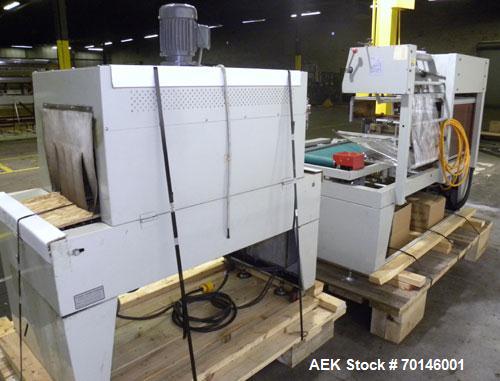 Used Evolution Machinery Automatic L-Bar Sealer and Shrink Tunnel