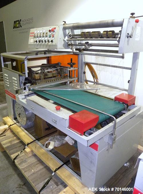 Used Evolution Machinery Automatic L-Bar Sealer and Shrink Tunnel