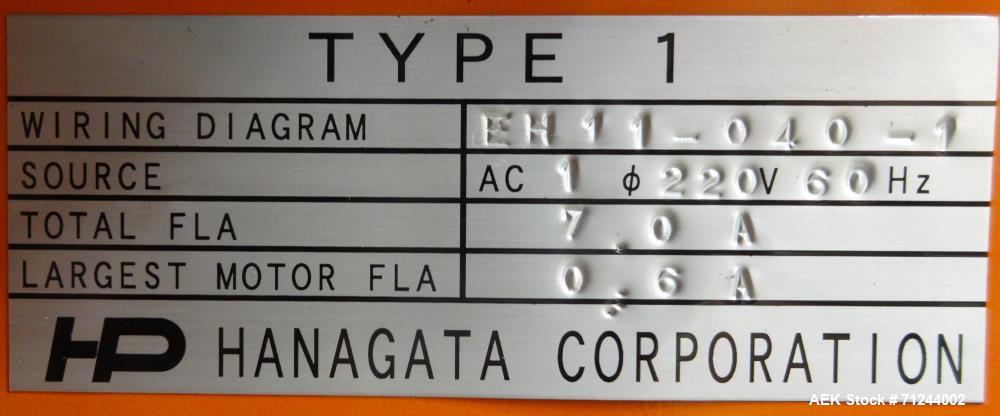 Used Hanagata Model HP-10Z Automatic L-Bar Sealer