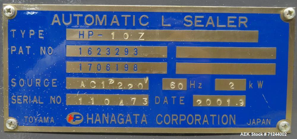 Used Hanagata Model HP-10Z Automatic L-Bar Sealer