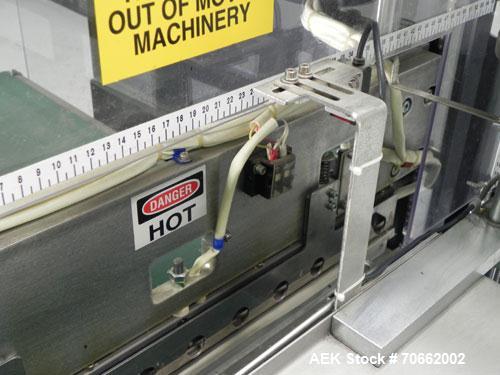 Used Arpac Hanagata Model HP-30Z Automatic L Bar Sealer. Capable of speeds up to 40 packages per minute. 45-90 fpm conveyor speed. Has a maximum package size: OF 1.5"- 19" (width) across, 4" - 16.5" ...