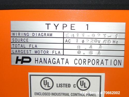 Used Arpac Hanagata Model HP-30Z Automatic L Bar Sealer. Capable of speeds up to 40 packages per minute. 45-90 fpm conveyor speed. Has a maximum package size: OF 1.5"- 19" (width) across, 4" - 16.5" ...