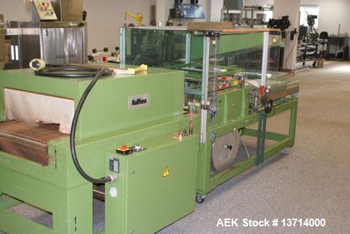 Used Kallfass Universal 8060/100 is an automatic L-Bar sealer manufactured in Germany in 1993. It will handle packages up to 800mm wide x 600mm deep x 100mm tall (31-7/16 x 23-1/2 x 3-7/8).