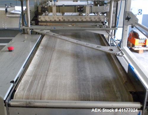 Used Texwrap Automatic L Bar Sealer, Model 3022VS4. Capable of speeds up to 45 packages per minute. Has a package size range: width 2-3/4" to 20", length 4" to 29" and up to 9" high. Has auto infeed,...