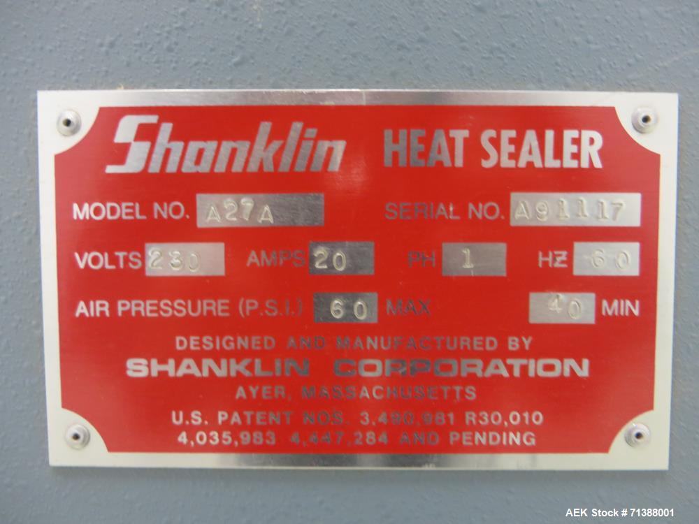 Used Shanklin Model A27A Automatic L Bar Sealer
