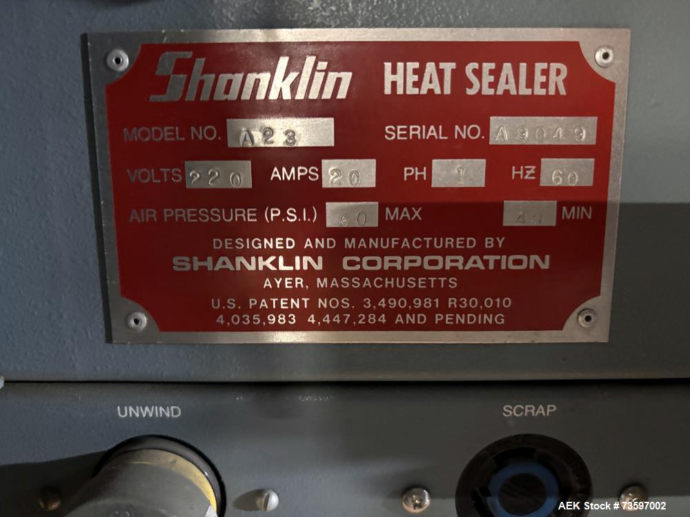 Used Shanklin A23 Automatic L-Bar Sealer | Compact High-Speed Shrink Packaging Machine