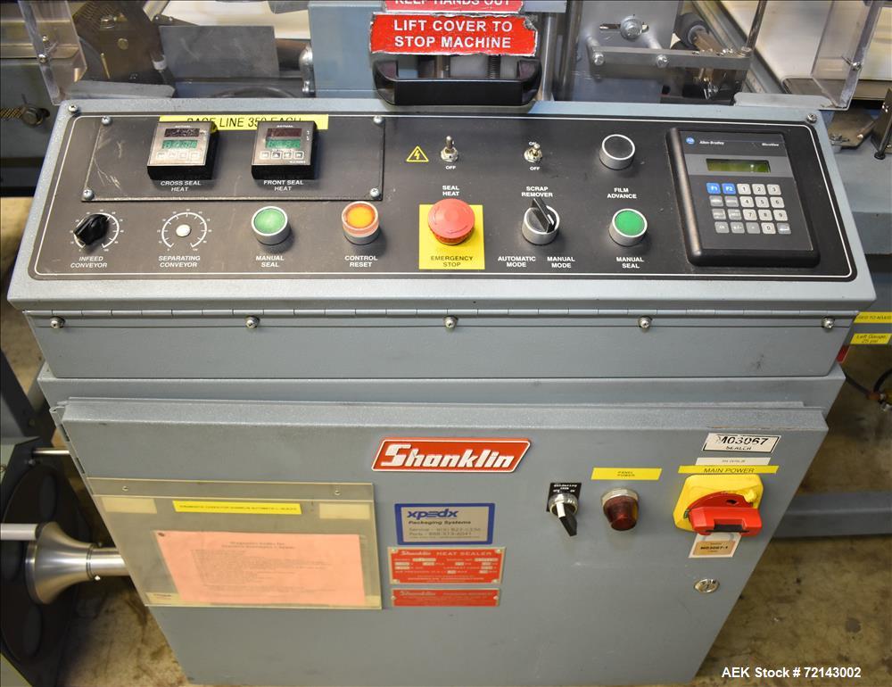 Used Shanklin Automatic L-Bar Sealer, Model A26A w/Shanklin T7XL shrink tunnel