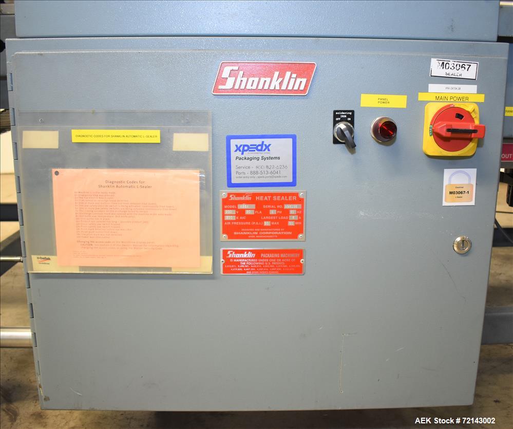 Used Shanklin Automatic L-Bar Sealer, Model A26A w/Shanklin T7XL shrink tunnel