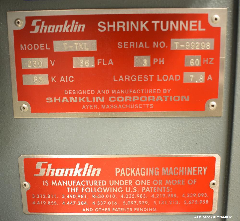 Used Shanklin Automatic L-Bar Sealer, Model A26A w/Shanklin T7XL shrink tunnel