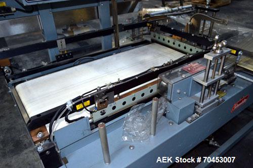 Unused- Shanklin Automatic L Bar Sealer, Model A27A. Capable of speeds up to 35 packages per minute. Has package size range: length 4" to 33", width up to 21", height up to 8". Maximum film size of 3...