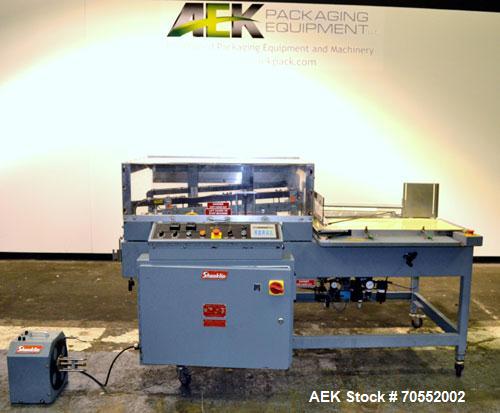 Used Shanklin A27A Automatic L bar Sealer capable of speeds up to 35 packages per minute.Has hot knife seal and a package size range:length 4" to 31", width up to 30", height up to 8".Max film size o...
