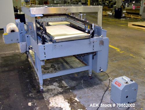 Used Shanklin A27A Automatic L bar Sealer capable of speeds up to 35 packages per minute.Has hot knife seal and a package size range:length 4" to 31", width up to 30", height up to 8".Max film size o...