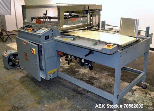 Used Shanklin A27A Automatic L bar Sealer capable of speeds up to 35 packages per minute.Has hot knife seal and a package size range:length 4" to 31", width up to 30", height up to 8".Max film size o...