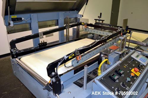 Used Shanklin A27A Automatic L bar Sealer capable of speeds up to 35 packages per minute.Has hot knife seal and a package size range:length 4" to 31", width up to 30", height up to 8".Max film size o...