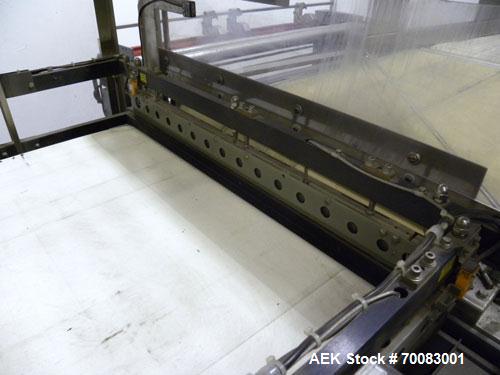 Used ShanklinAutomatic L Bar Sealer, Model A28A. Capable of speeds up to 25 Packages per minute. Seal size 31" wide x 43" long. Has hot knife seal and a package size range: (length) 7-1/2" to 41" (wi...