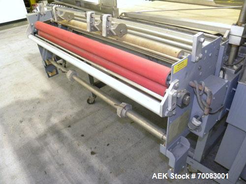 Used ShanklinAutomatic L Bar Sealer, Model A28A. Capable of speeds up to 25 Packages per minute. Seal size 31" wide x 43" long. Has hot knife seal and a package size range: (length) 7-1/2" to 41" (wi...