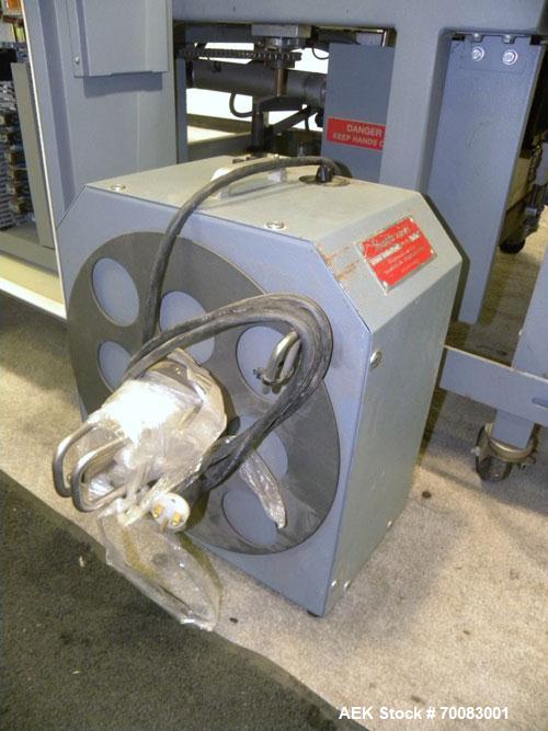 Used ShanklinAutomatic L Bar Sealer, Model A28A. Capable of speeds up to 25 Packages per minute. Seal size 31" wide x 43" long. Has hot knife seal and a package size range: (length) 7-1/2" to 41" (wi...