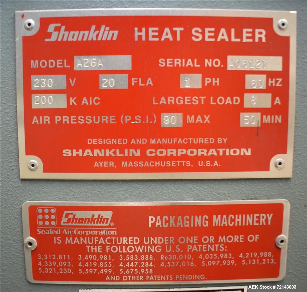 Used- Shanklin Model A26 Automatic Shrink Wrapper with T7XL Shrink Tunnel