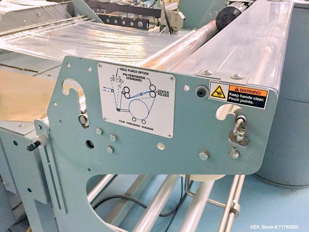 Used Shanklin M-22 Multi-Packer L-Sealer Shrink Wrapper with T6H Tunnel. Package speeds up to 25 bundles per minute (single stroke). Max seal area: 15" w x 24" l, minmum product length: 1.5". Maximum...