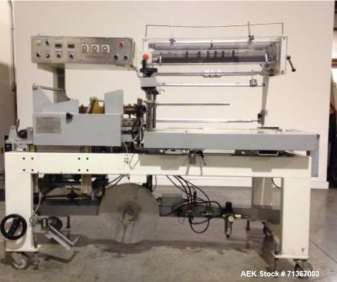 Used Texwrap Wrapper Automatic L-Sealer, Model 2218. Seal area: 16" wide x 22" long. Hot knife seal bar, closing conveyor for transferring small products. Digital temperature controls, air assist inv...