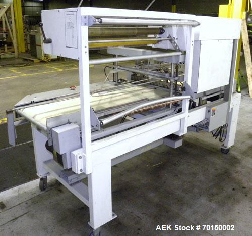 Used Texwrap Automatic L Bar Sealer, Model 3022-NFS-CC-VS4. Capable of speeds up to 45 packages per minute. Has a package size range: (width) 2-3/4" to 20",( length) 4" to 29" (Height) up to 9". Has ...